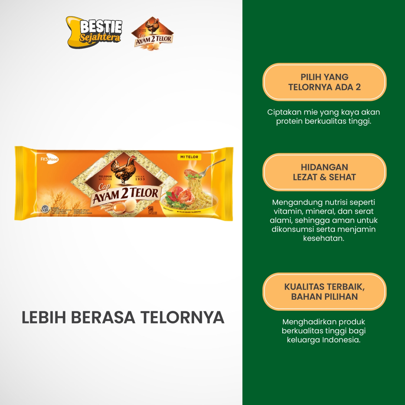 Warung Bestie Paket Bundling - Mi Cap Ayam 2 Telor - Original - 200gr - 6pcs