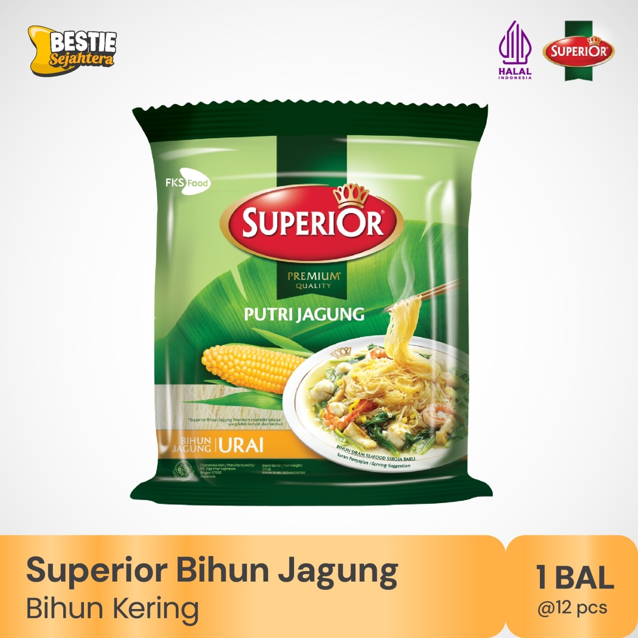 Warung Bestie Bihun Superior - Jagung - 1 Bal - 12 Keping