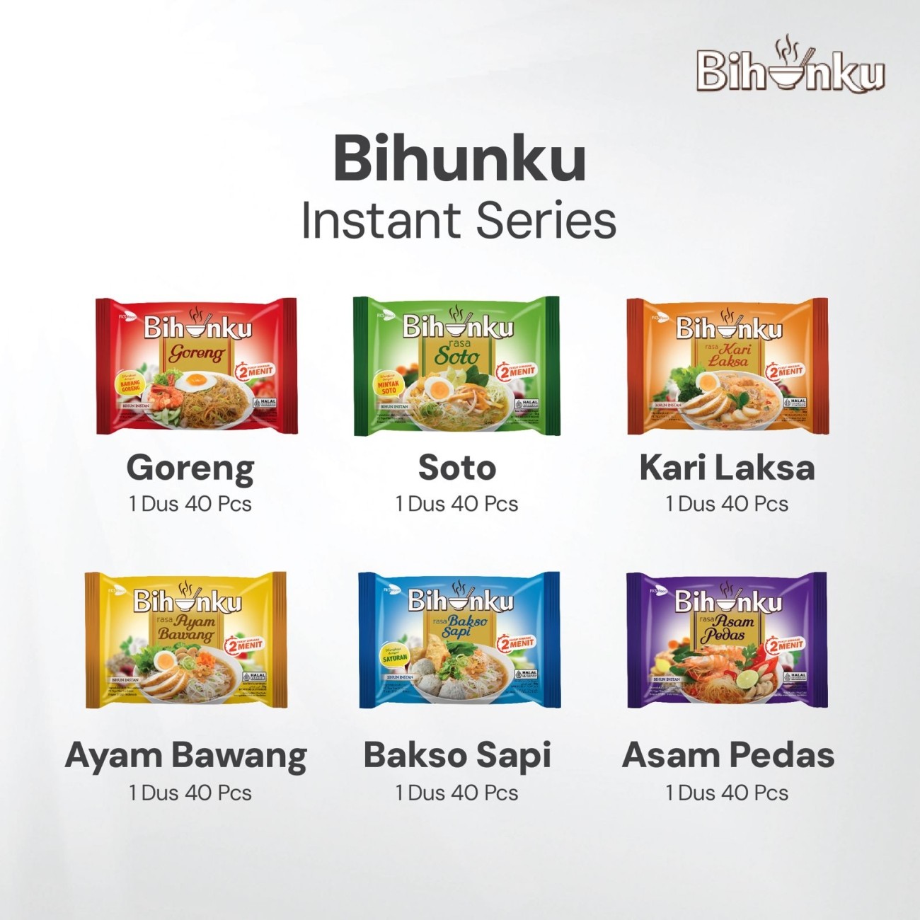 Warung Bestie Bihunku Instant - Asam Pedas - 1 karton - 40 Pcs - 60gr