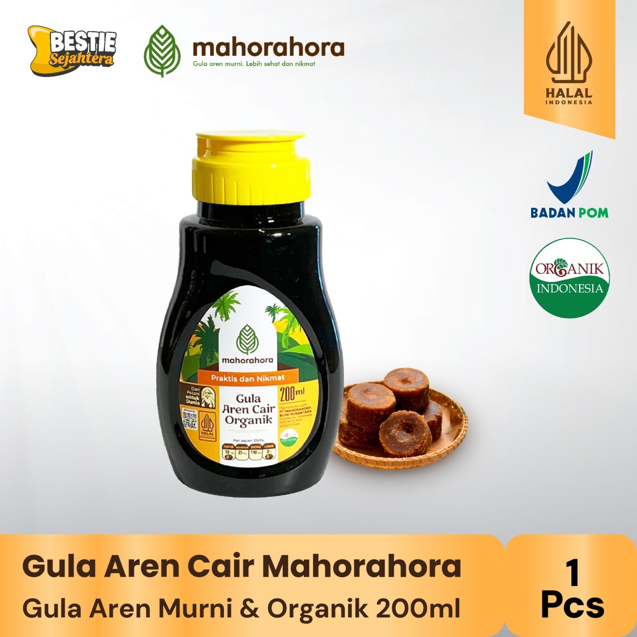 Warung Bestie Mahorahora - Gula Aren Cair  - Halal - 200 ml - 1 Botol