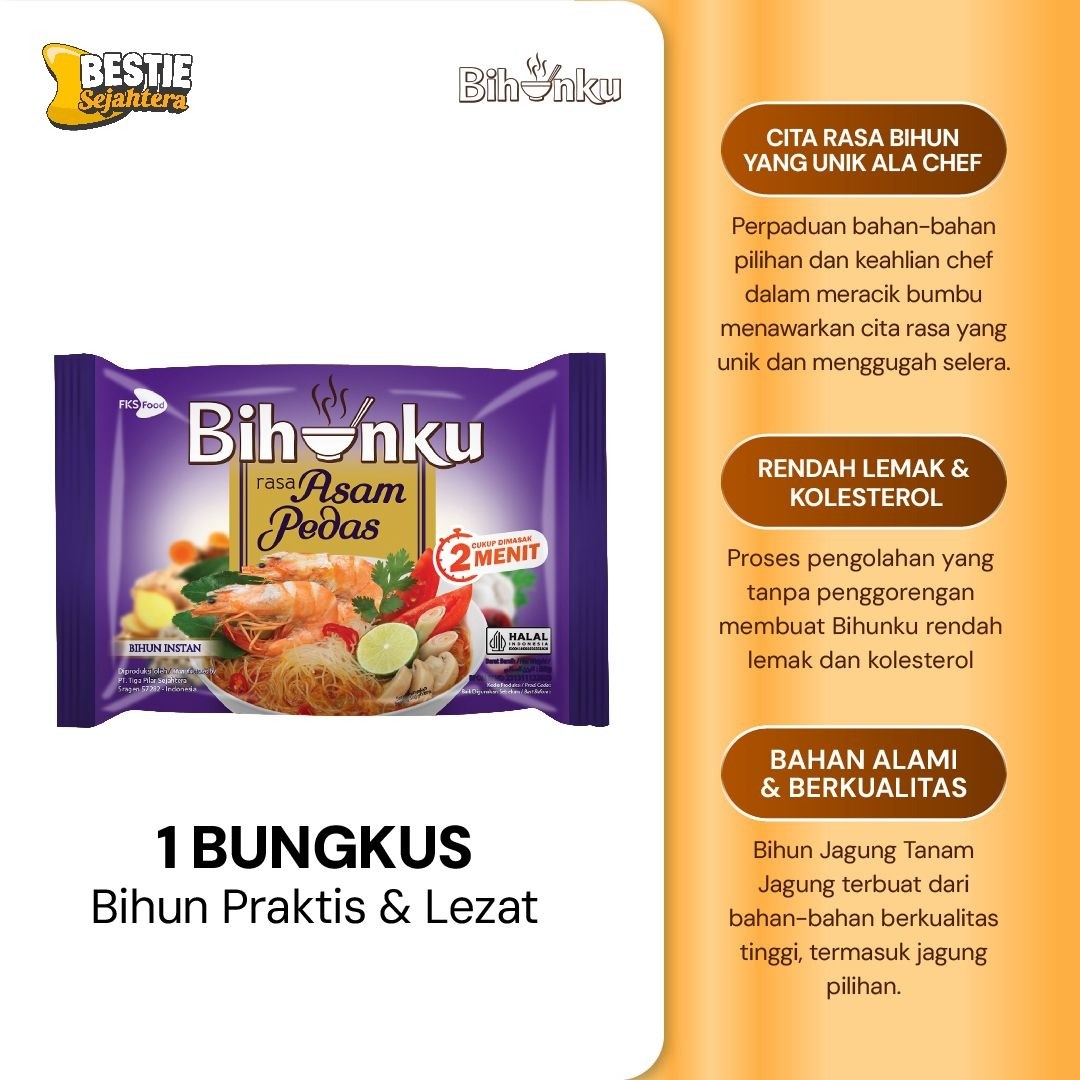 Warung Bestie Bihunku Instant - Asam Pedas - 1 karton - 40 Pcs - 60gr