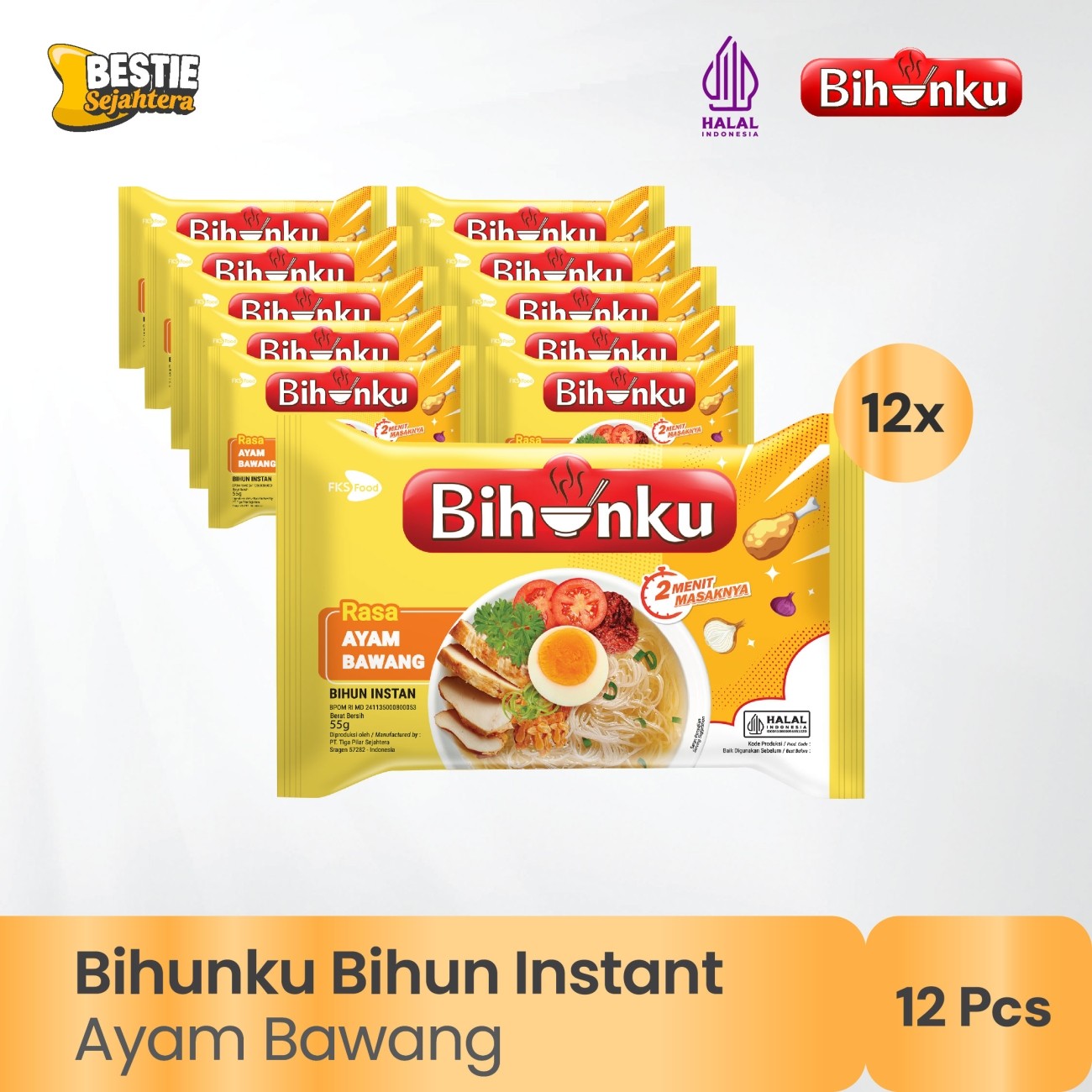 Warung Bestie Paket Bundling - Bihunku Instan - Ayam Bawang - 55gr - 12pcs