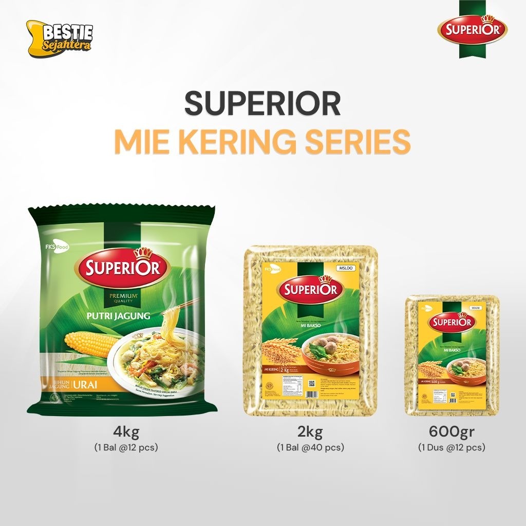 Warung Bestie Mi Superior Keriting - Mi Bakso - 1 Karton - 12 Keping - 50gr