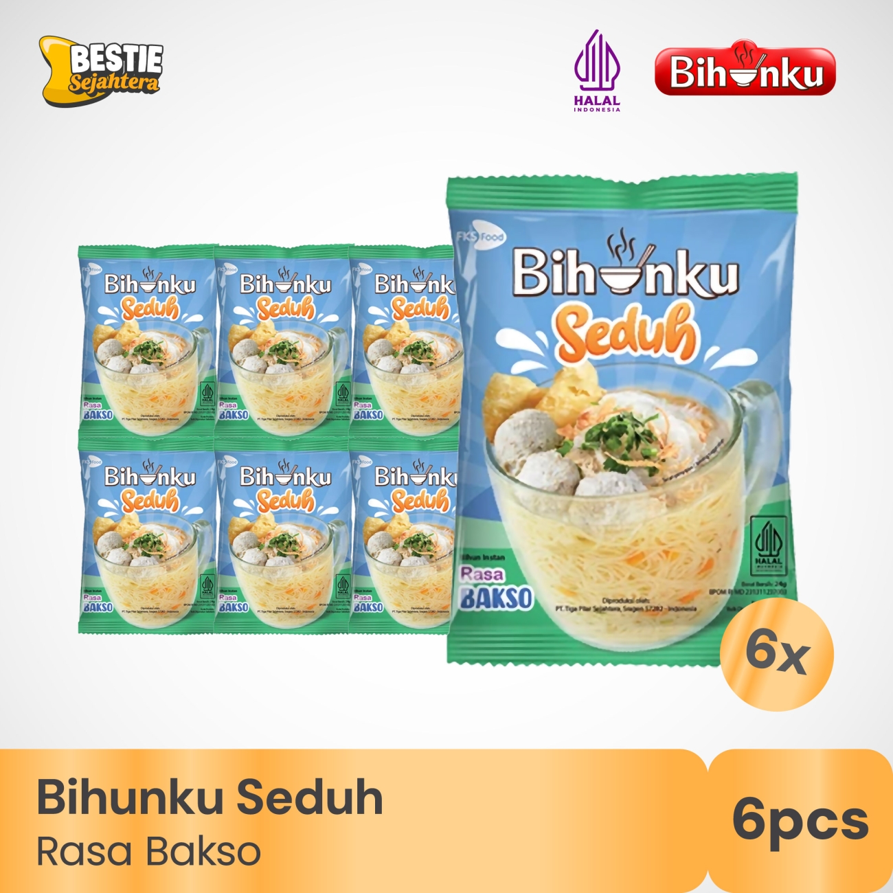Paket Bundling - Bihunku Seduh Bakso 6 pcs - 24 gr