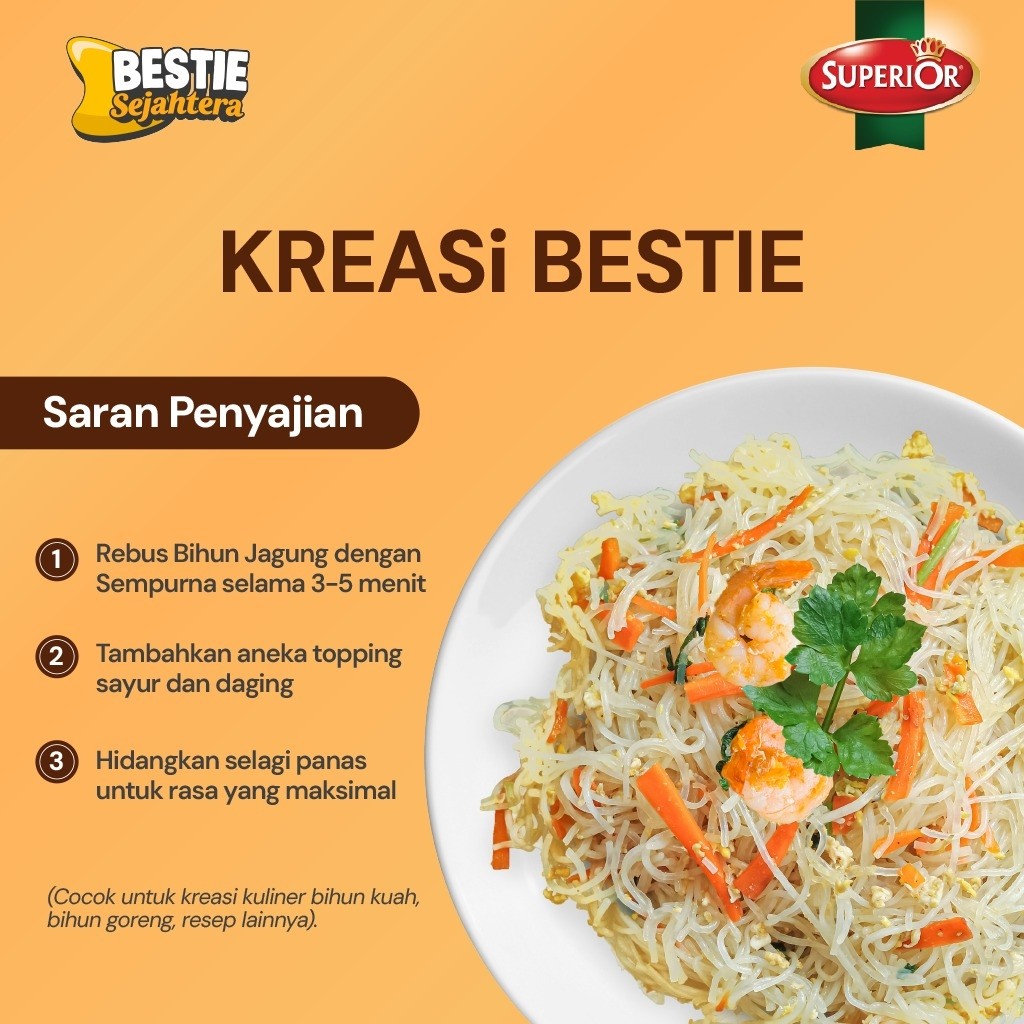 Warung Bestie Paket Bundling - Bihun Superior - Jagung - 12 Keping - 6pcs