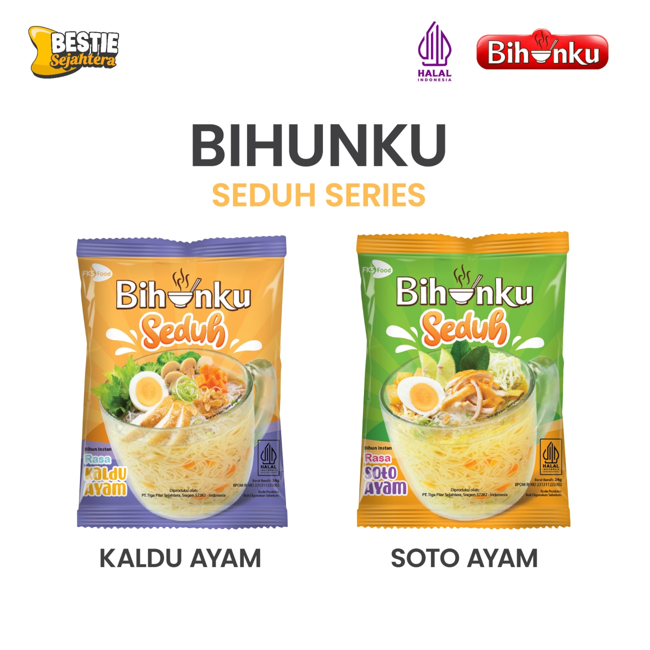 Warung Bestie Paket Bundling - Bihunku Instant - Seduh Kaldu ayam - 24gr - 12pcs