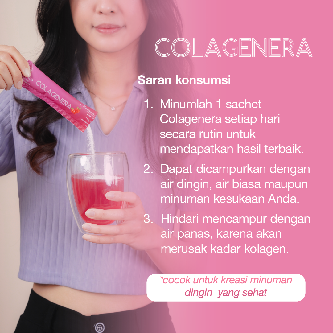 Warung Bestie COLAGENERA -Rasa Blueberi Collagen - Tripeptide+5000mg  - 15 g - 5 Sachet / 1 Box