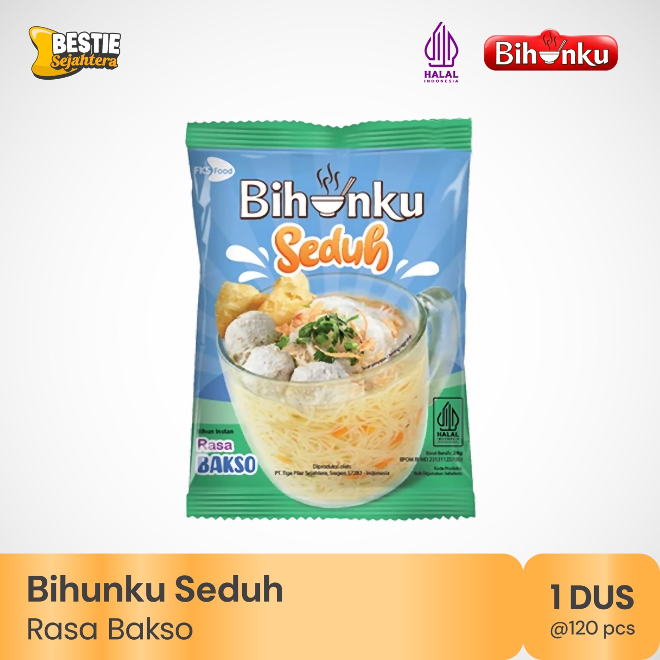 Paket 1 Karton - Bihunku Seduh Bakso 120 pcs - 24 gr