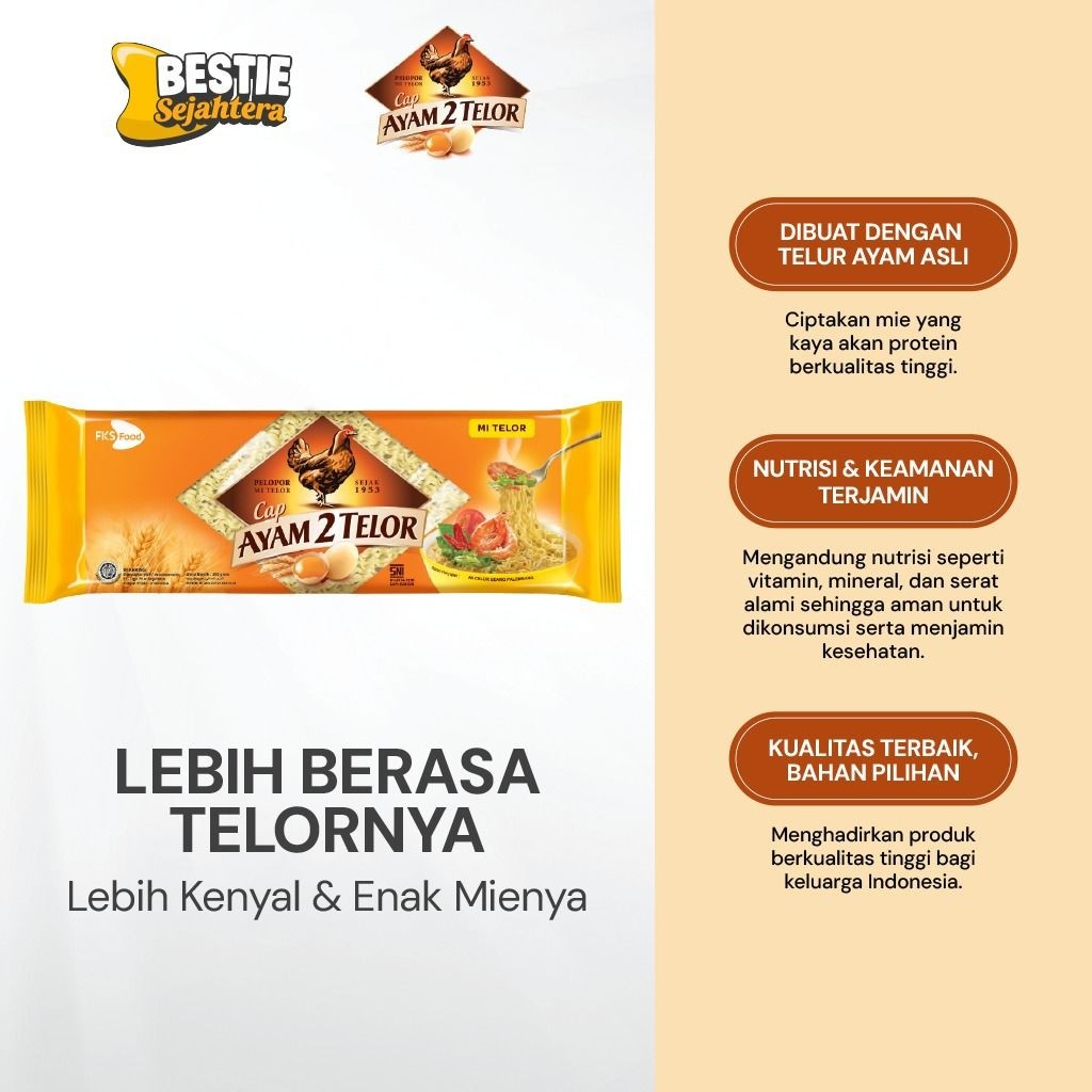 Warung Bestie Mi Cap Ayam 2 Telor - Original - 1 Karton - 20 Pcs- 200gr