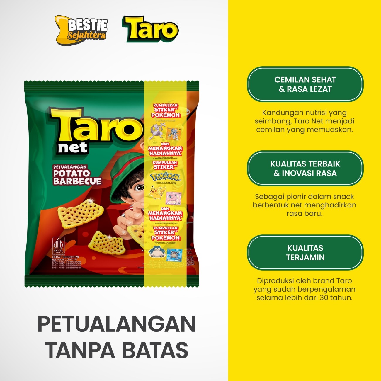 Warung Bestie Taro Barbeque - 1 Karton (4renceng) - 40 Pcs - 17gr