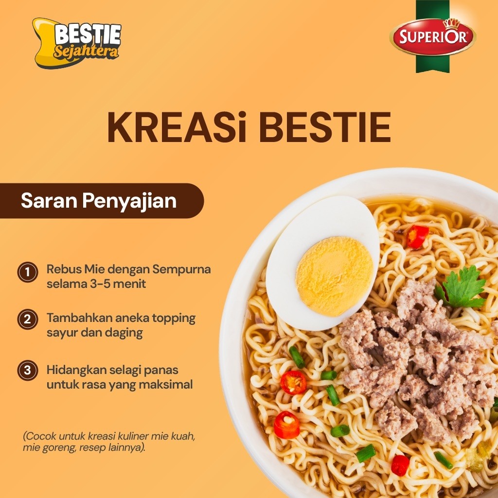 Warung Bestie Mi Superior Keriting - Mi Bakso - 1 Karton - 12 Keping - 50gr