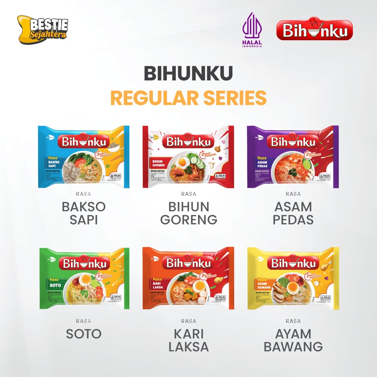 Warung Bestie Paket Bundling - Bihunku Instan - Kari Laksa - 55gr - 6pcs