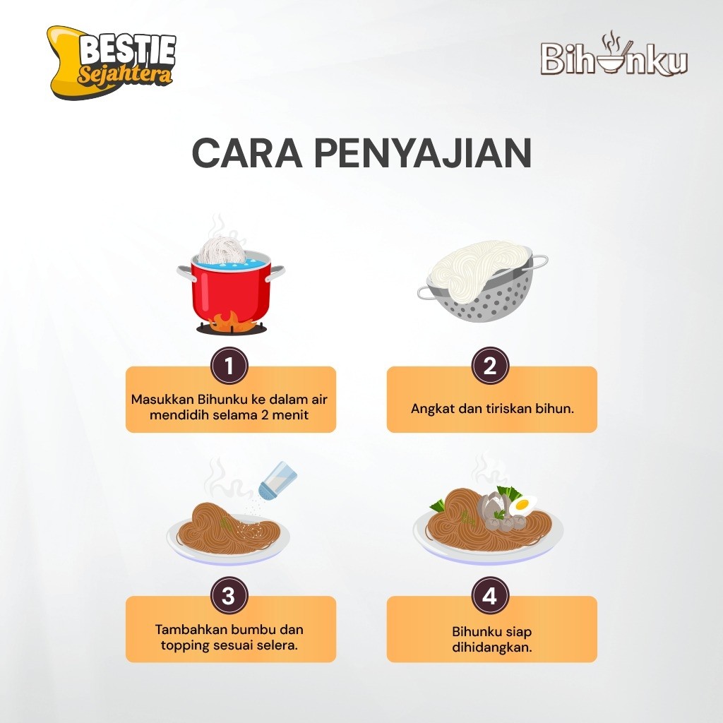 Warung Bestie Bihunku Instant - Ayam Bawang - 1 Karton - 40 Pcs - 55gr