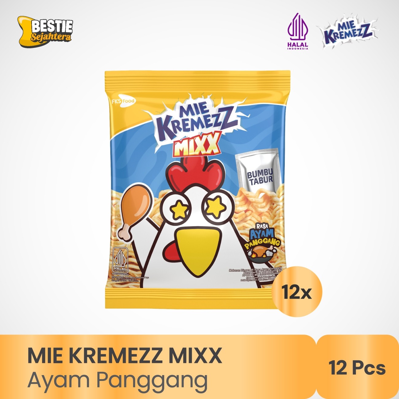 Warung Bestie Paket Bundling - Kremezz Mix & Shake - Ayam Panggang - 16gr - 12pcs