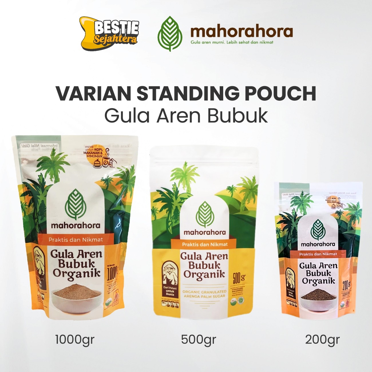 Warung Bestie Mahorahora - Gula Aren Bubuk - Halal - 1 Kg - 1 Pouch