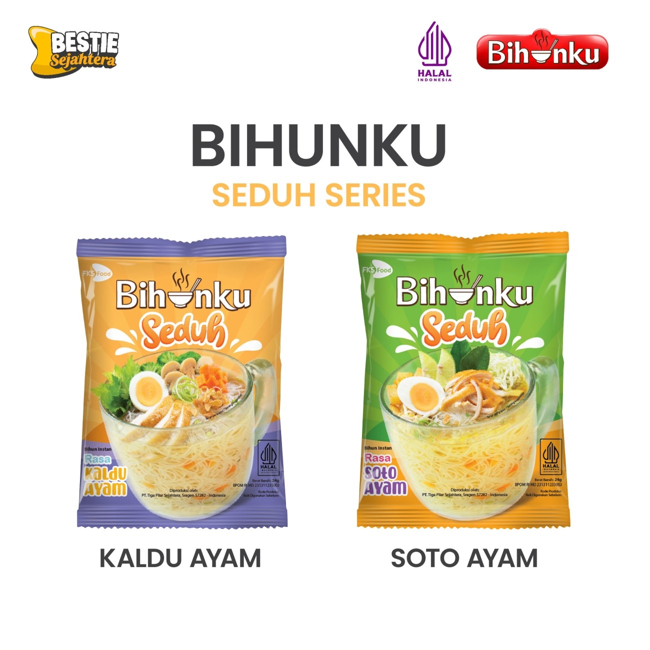 Warung Bestie Paket Bundling - Bihunku Instant - Seduh Kaldu ayam - 24gr - 12pcs