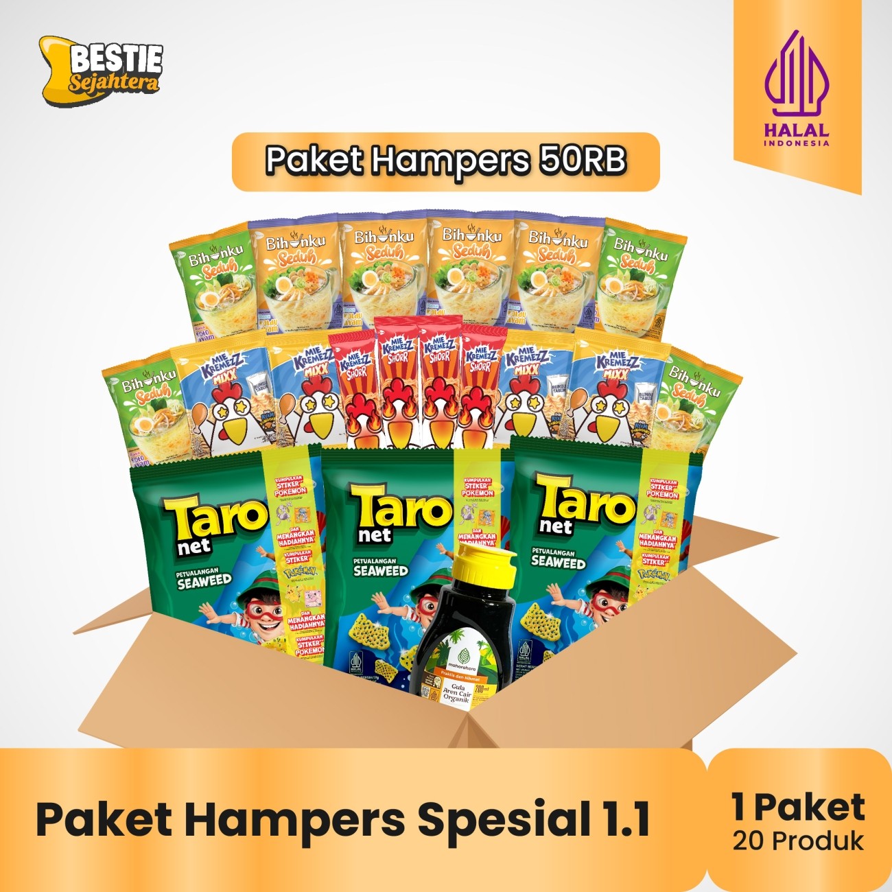 Warung Bestie Paket Hampers - 50RB - Dapatkan 20 produk -  Campaign 1.1 - Periode 1 Jan s/d 10 januari