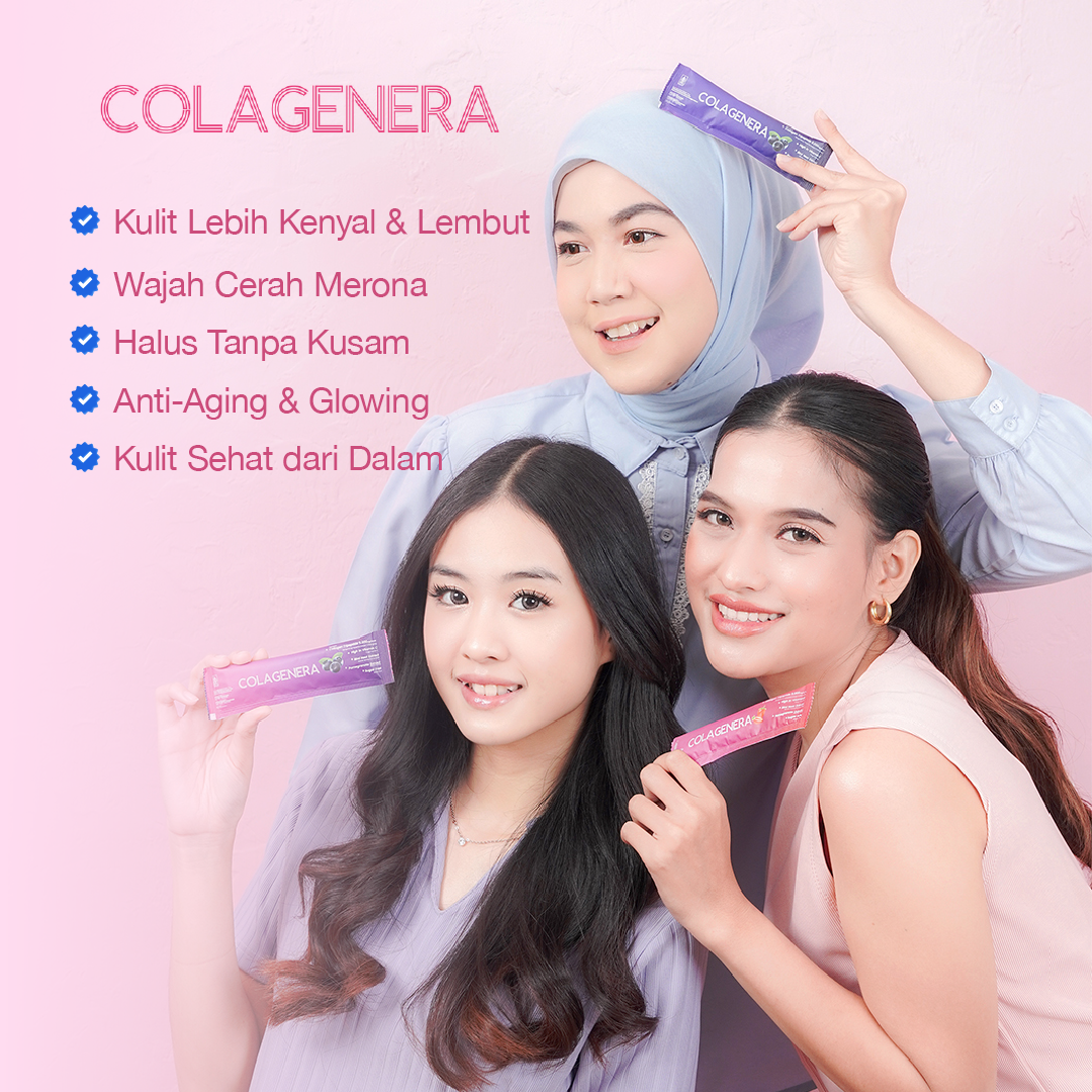 Warung Bestie COLAGENERA -Rasa stroberi Collagen - Tripeptide+5000mg  - 15 g - 5 Sachet / 1 Box