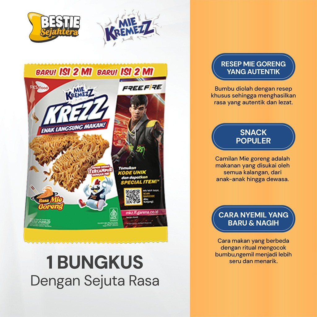 Warung Bestie Paket Bundling - Mie Kremezz Krezz - Mie Goreng - 30gr - 6pcs