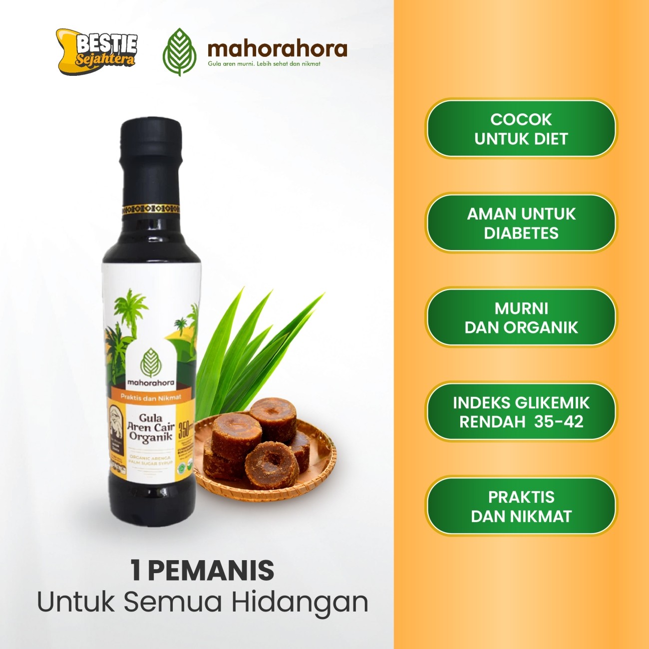 Warung Bestie Mahorahora - Gula Aren Cair - Halal - 350 ml - 1 Botol