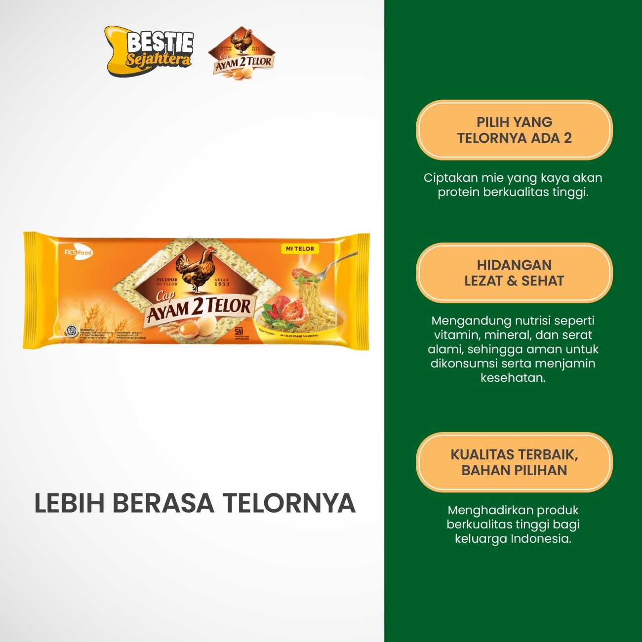 Warung Bestie Mi Cap Ayam 2 Telor - Original - 1 Karton - 20 Pcs- 200gr