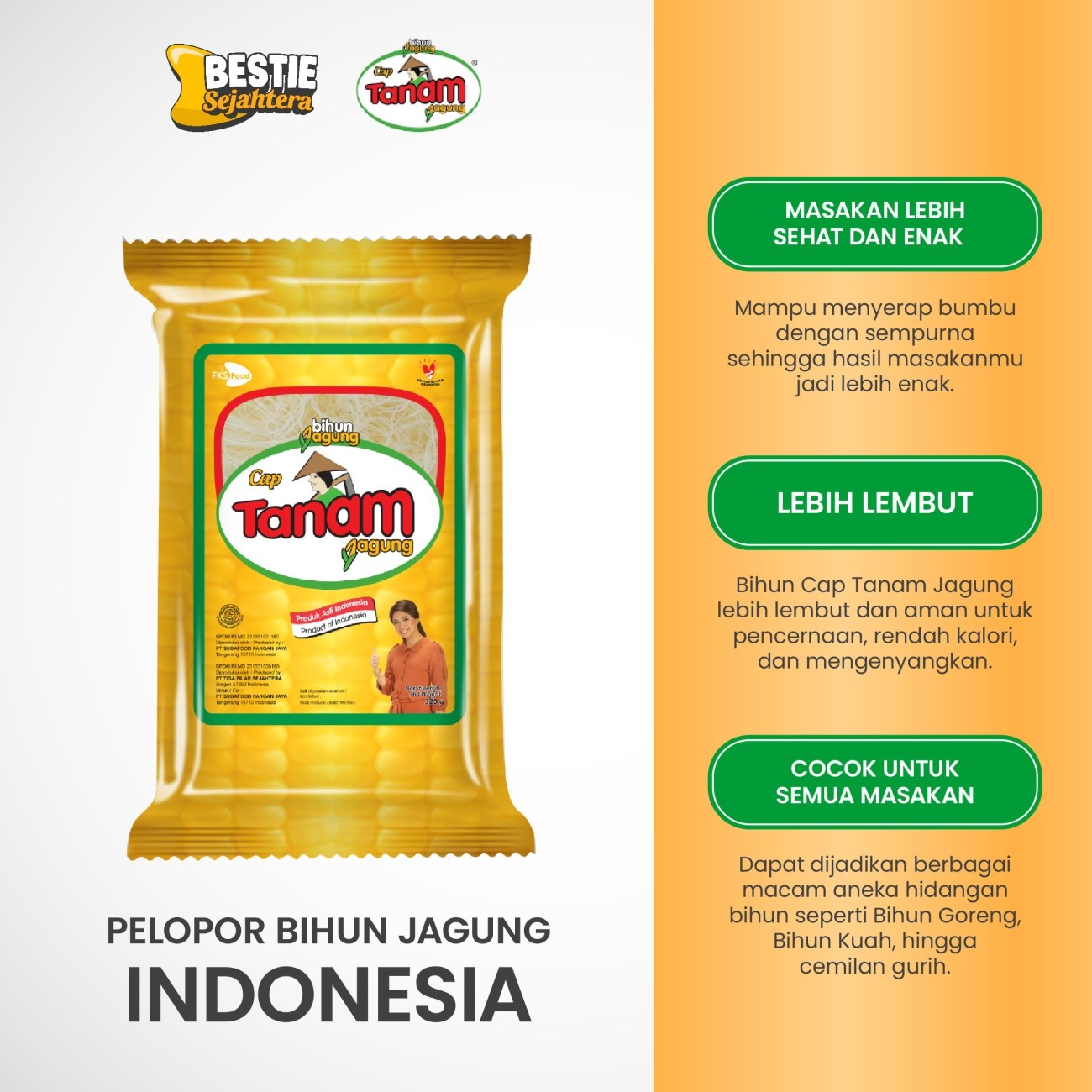 Warung Bestie Paket - Bundling - Bihun Cap Tanam Jagung - 160gr - 12pcs
